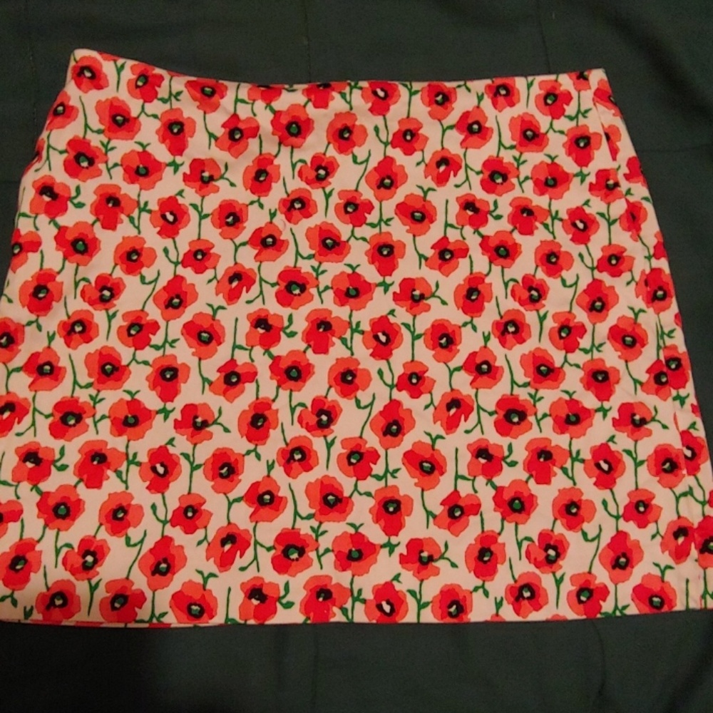 J. Crew poppies skirt